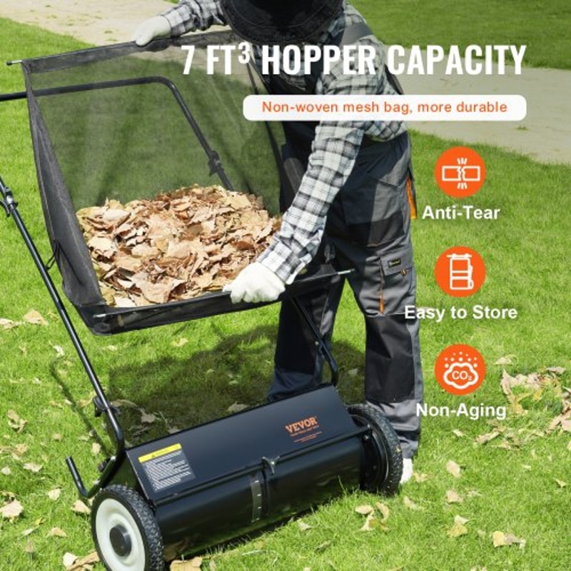Premium Lawn Sweeper & Lawn Debris Collector with Bag
