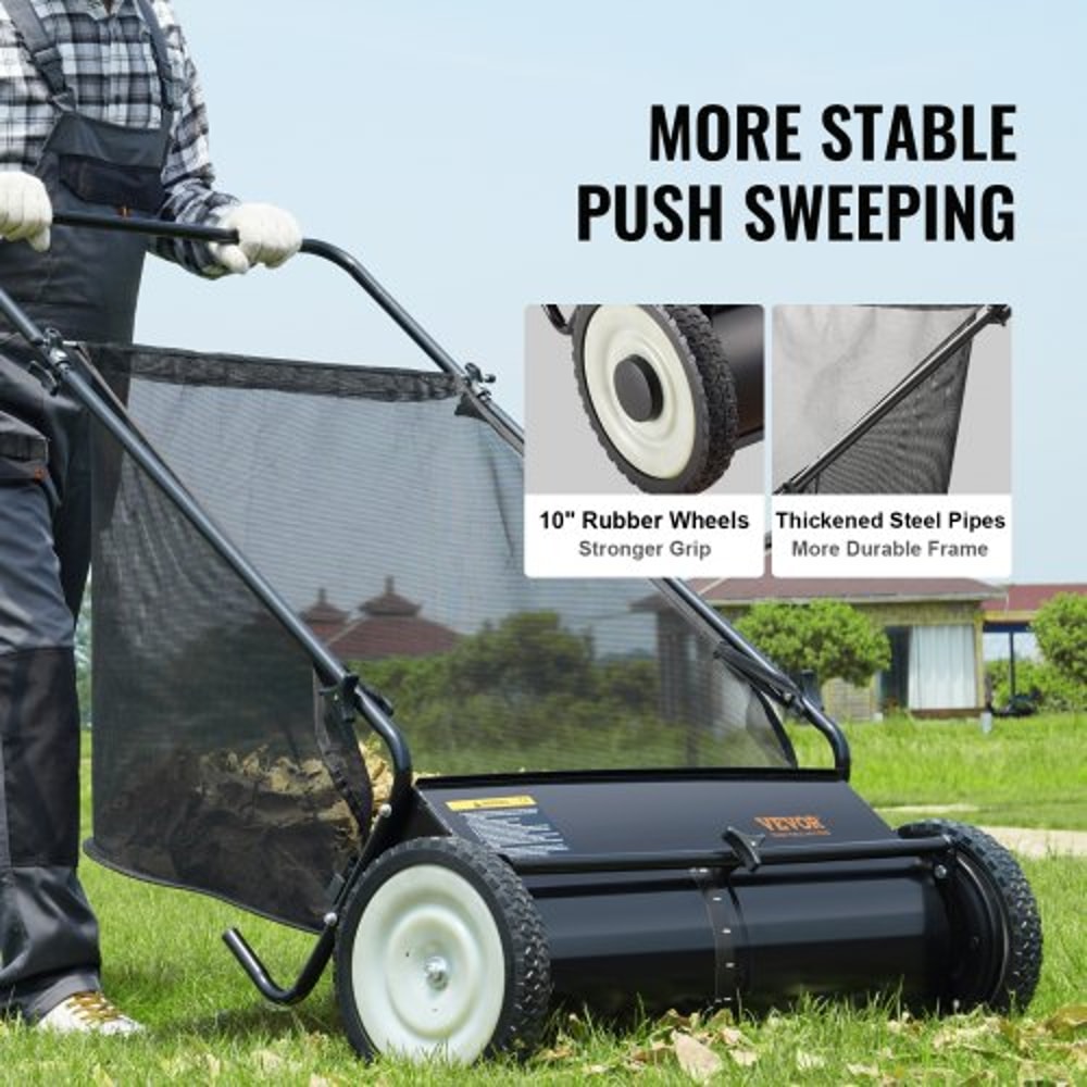 Premium Lawn Sweeper & Lawn Debris Collector with Bag