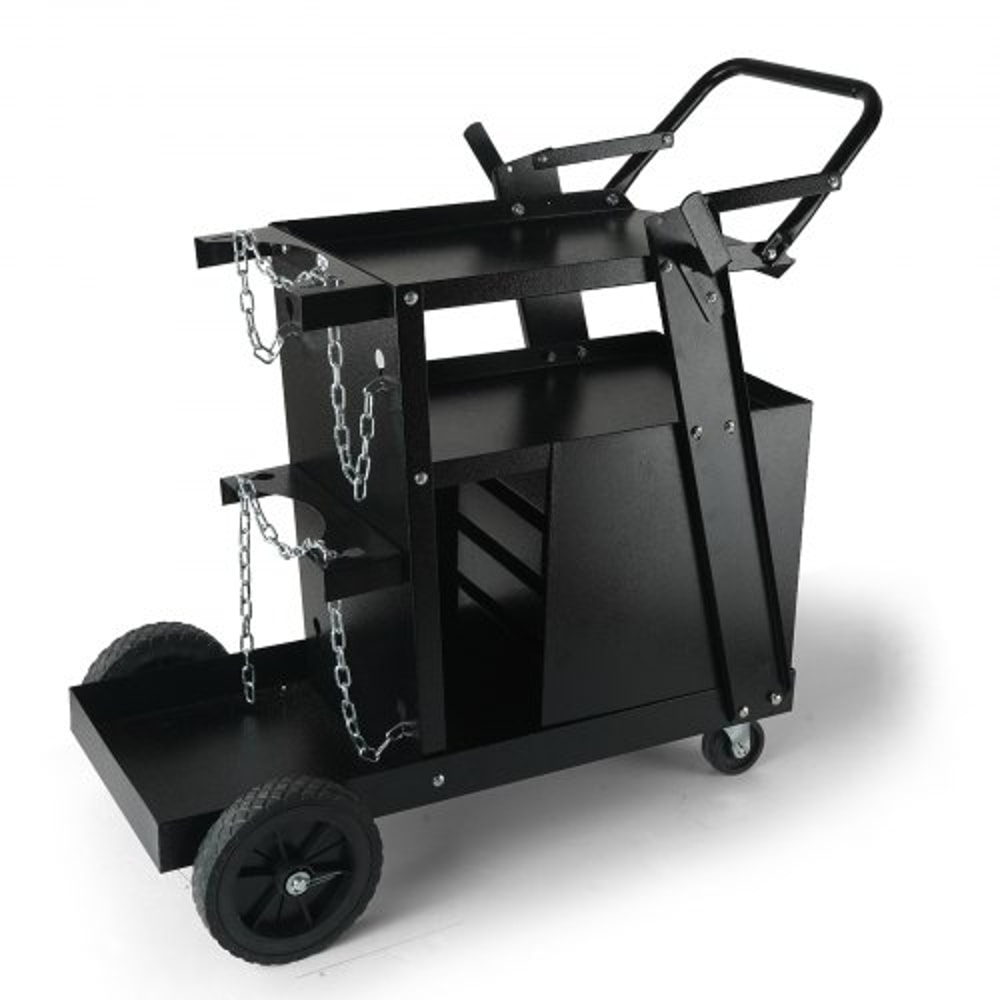 Heavy Duty 2 Tier Welding Cart With 4 Drawers Tank Storage Mobile Welder Cart Organizer 0