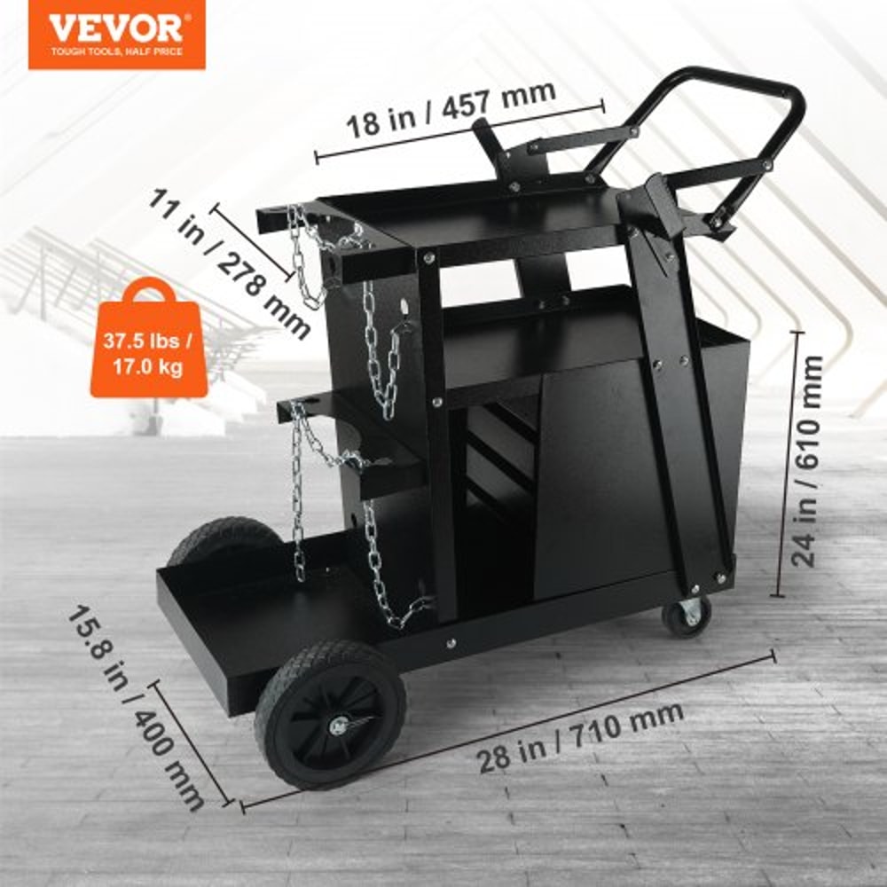 Heavy Duty 2 Tier Welding Cart With 4 Drawers Tank Storage Mobile Welder Cart Organizer 1