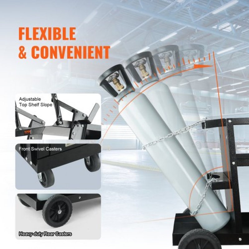 Heavy Duty 2 Tier Welding Cart With 4 Drawers Tank Storage Mobile Welder Cart Organizer 5