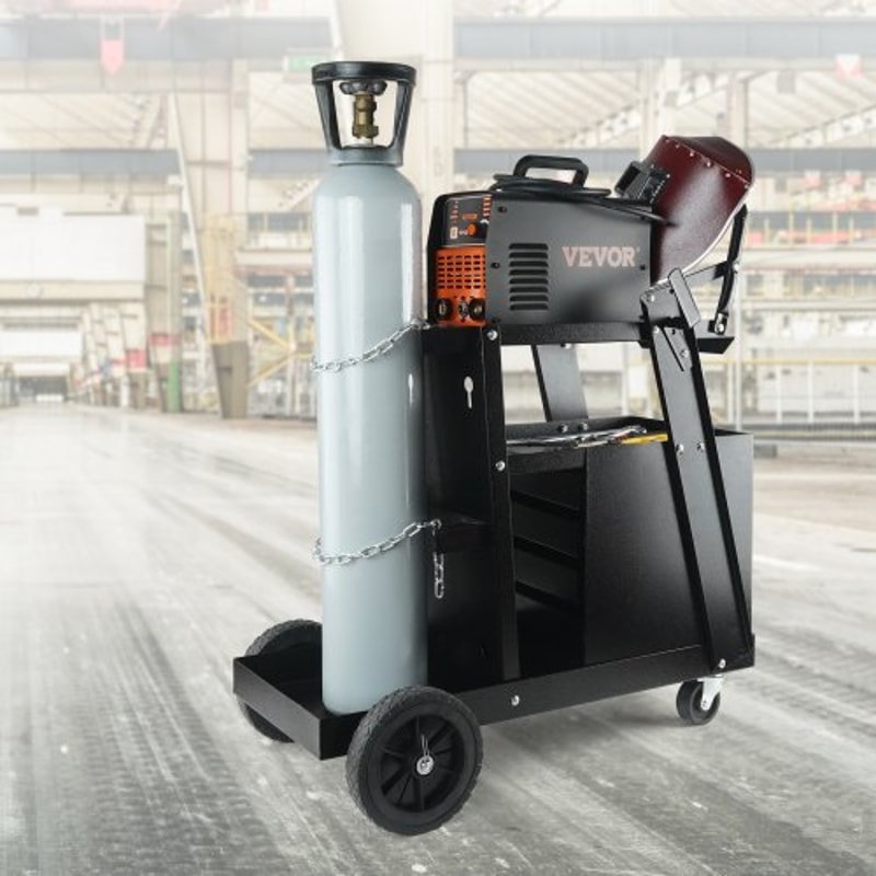 Heavy Duty 2 Tier Welding Cart With 4 Drawers Tank Storage Mobile Welder Cart Organizer 6