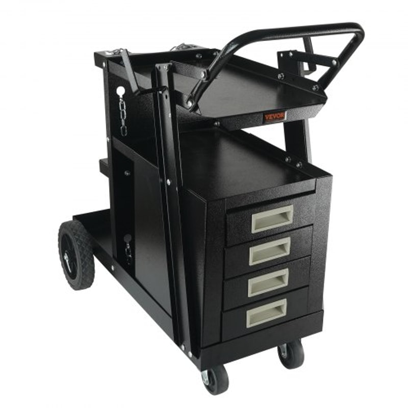 Heavy Duty 2 Tier Welding Cart With 4 Drawers Tank Storage Mobile Welder Cart Organizer 8