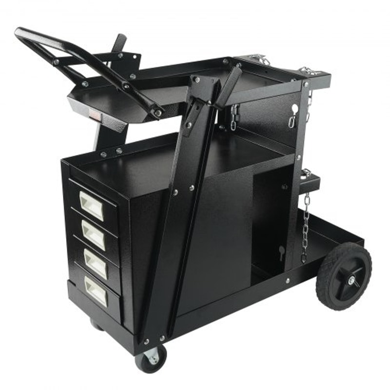 Heavy Duty 2 Tier Welding Cart With 4 Drawers Tank Storage Mobile Welder Cart Organizer 9