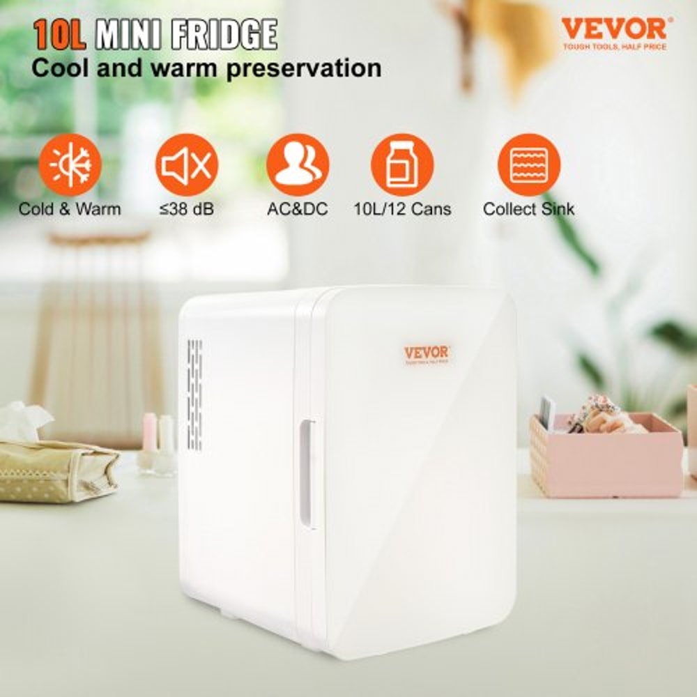 Portable 10L Mini Fridge Cooler & Warmer for Home, Office, Dorm & Travel