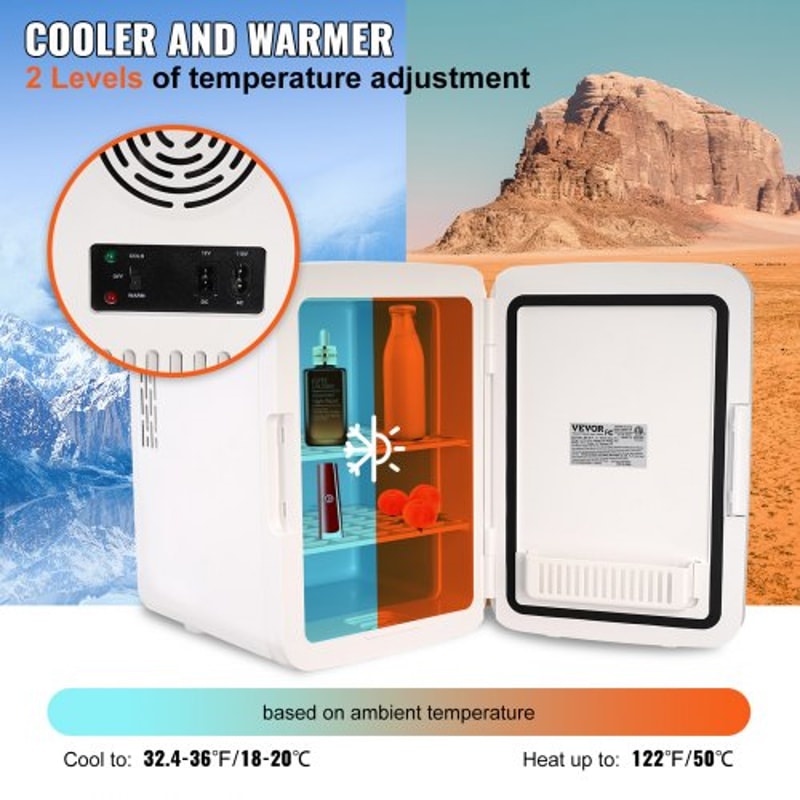 Portable 10L Mini Fridge Cooler & Warmer for Home, Office, Dorm & Travel
