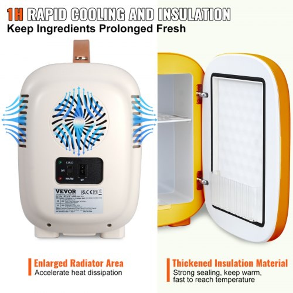 4L Portable Skincare Makeup Fridge ACDC Cooler Warmer Tiny Refrigerator 3
