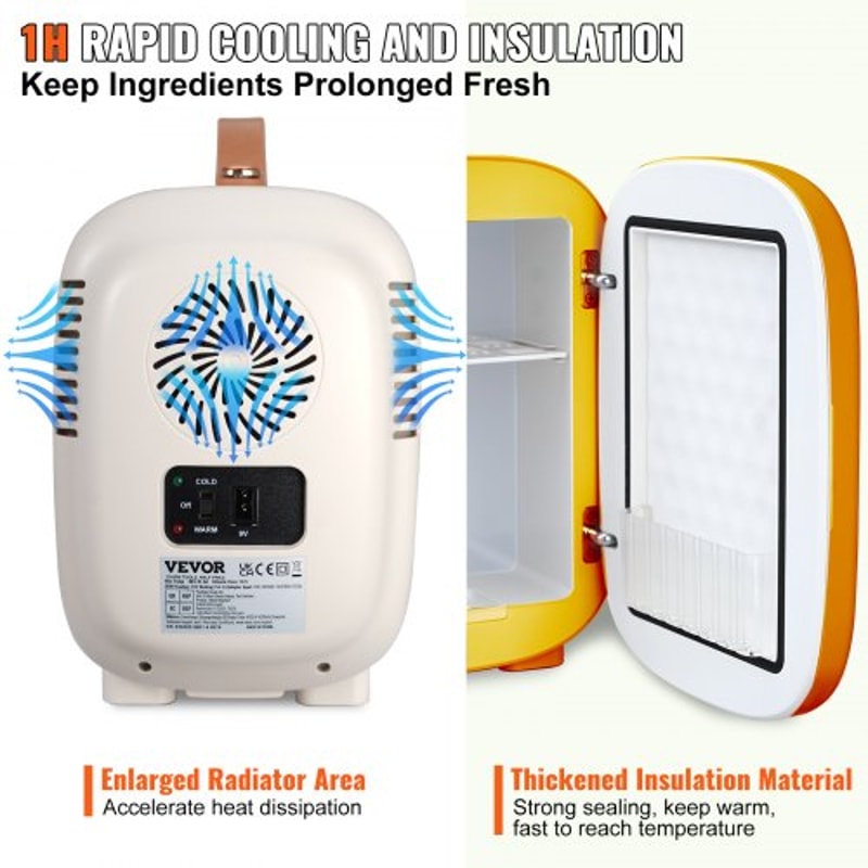 4L Portable Skincare Makeup Fridge ACDC Cooler Warmer Tiny Refrigerator 3