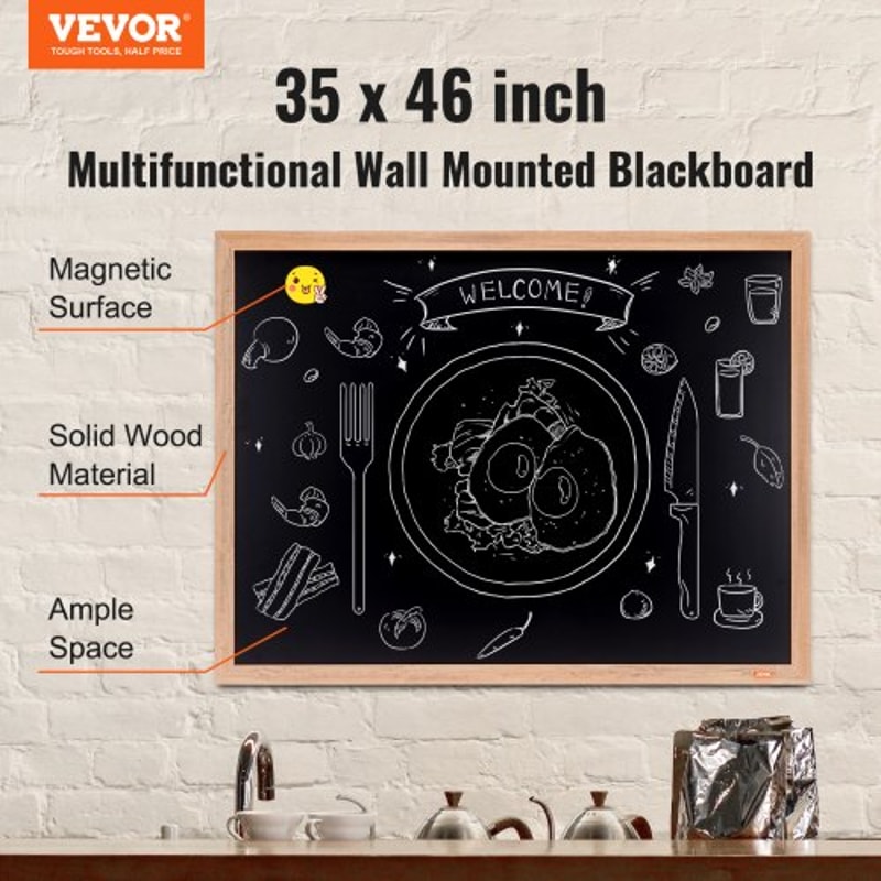 Large Chalkboard Sign Wall Hanging Magnetic Chalkboard With Wood Frame 1