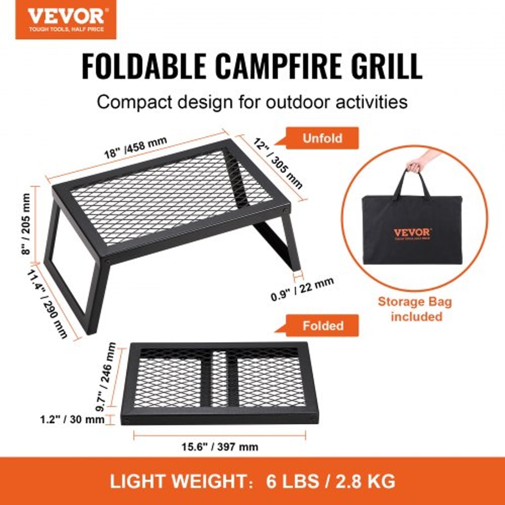 Heavy Duty Portable Campfire Grill For Outdoor Cooking 4