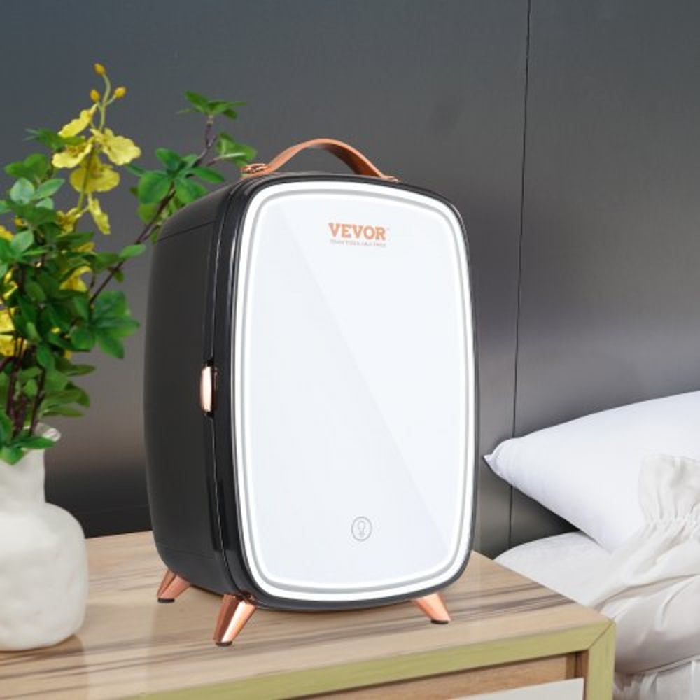 6L Skincare & Cosmetic Mini Fridge with LED Mirror and Quiet Cooling