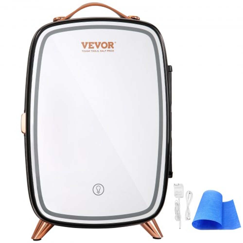 6L Skincare & Cosmetic Mini Fridge with LED Mirror and Quiet Cooling