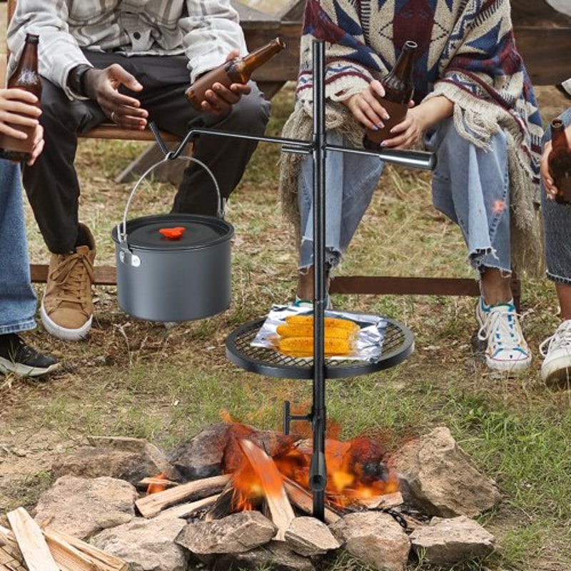 Portable 360° Adjustable Campfire Grill Grate for Outdoor Fire Pit Cooking