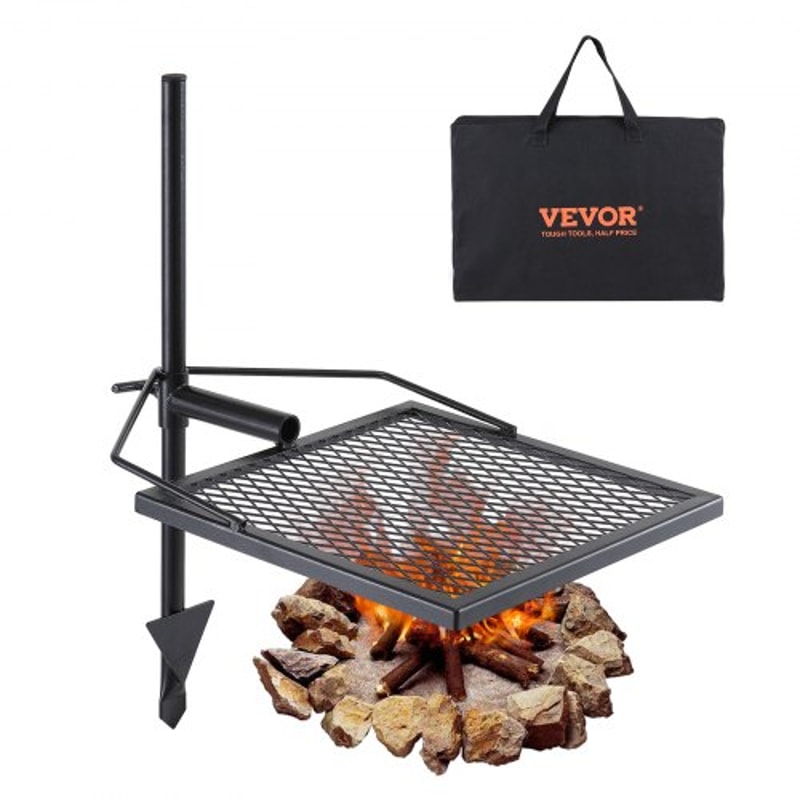 360° Swivel Campfire Grill with Heavy Duty Steel Fire Pit Grate