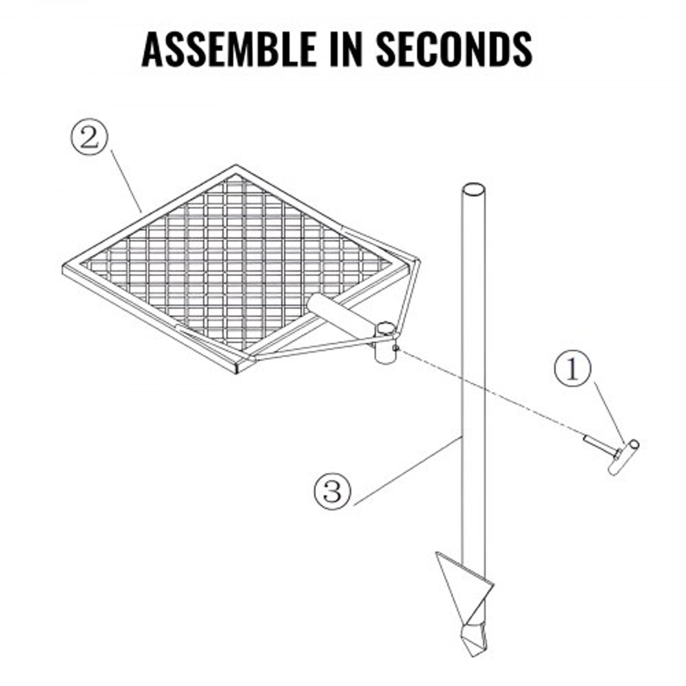 360° Swivel Campfire Grill with Heavy Duty Steel Fire Pit Grate