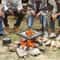 360° Swivel Campfire Grill with Heavy Duty Steel Fire Pit Grate