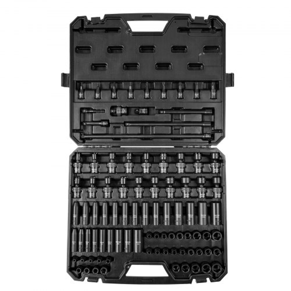 90 Piece Drive Impact Socket Set With Cr Mo Alloy Sockets 7