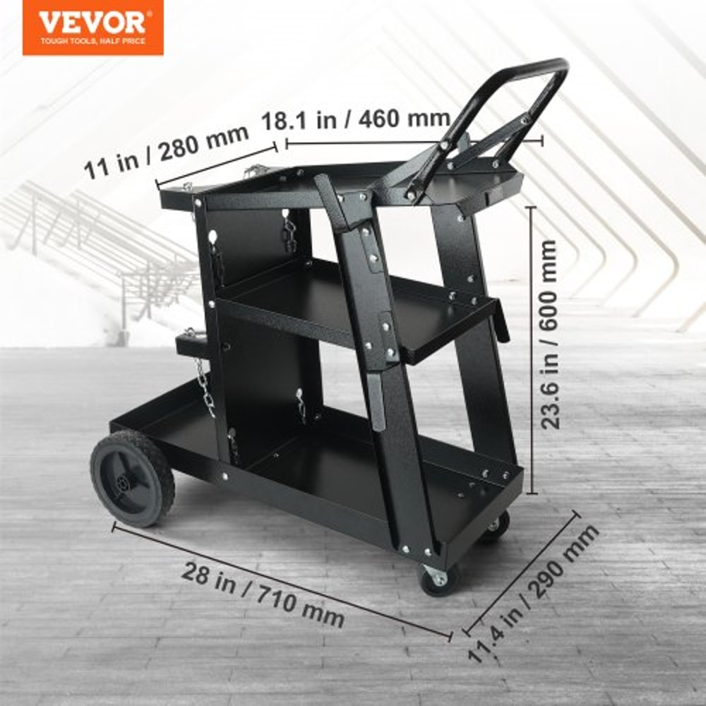 Heavy Duty 3 Tier Welding Cart With 400lb Capacity 360 Wheels 5