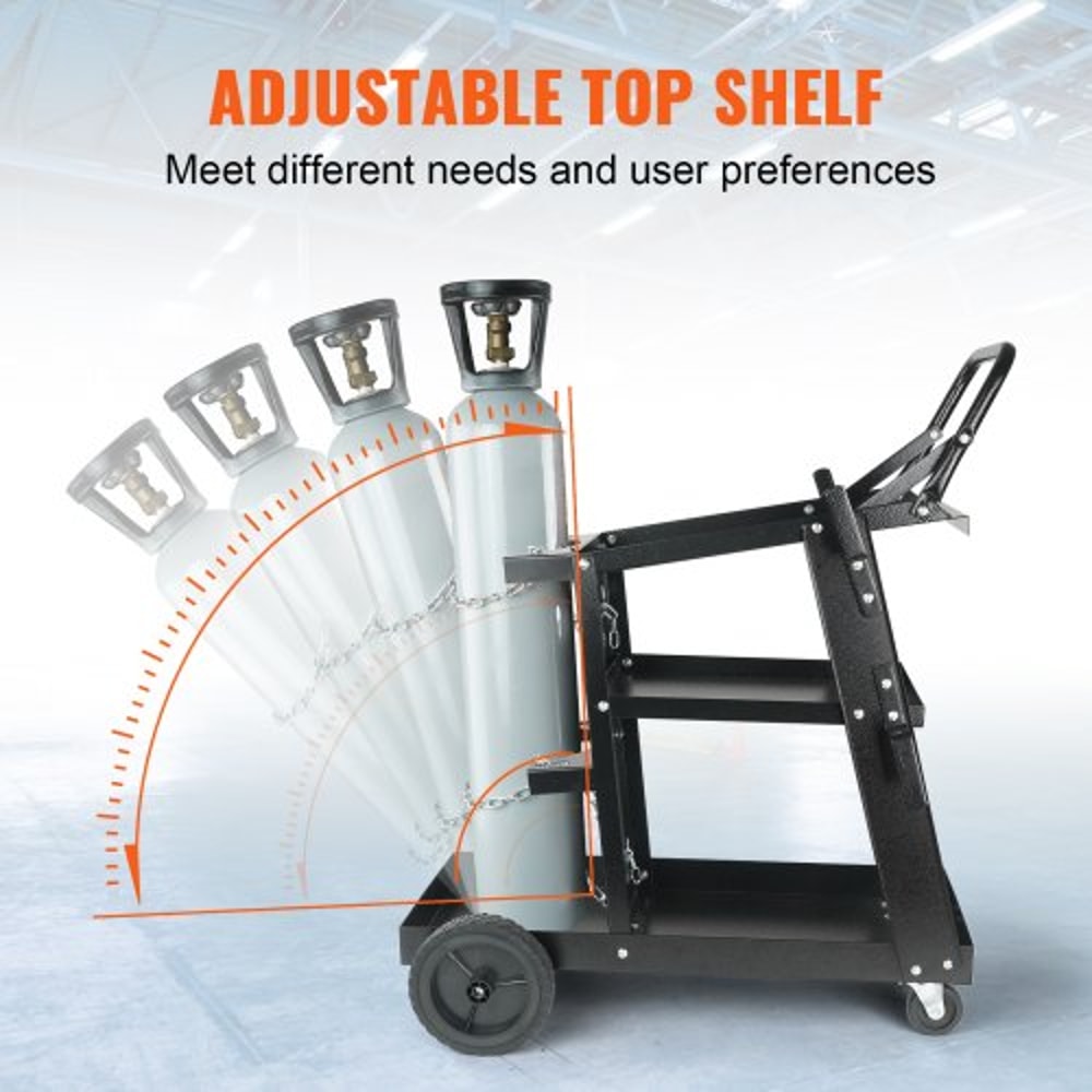 Heavy Duty 3 Tier Welding Cart With 400lb Capacity 360 Wheels 4