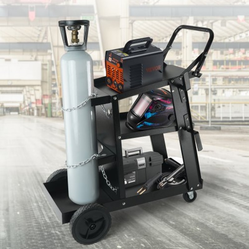 Heavy Duty 3 Tier Welding Cart With 400lb Capacity 360 Wheels 7