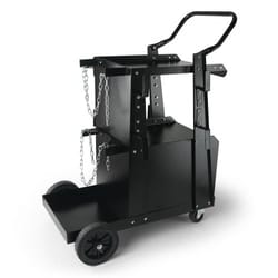 premium heavy duty welder cart with lockable cabinet & 360° swivel wheels
