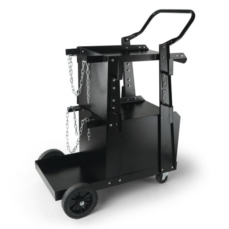 Premium Heavy Duty Welder Cart with Lockable Cabinet & 360° Swivel Wheels