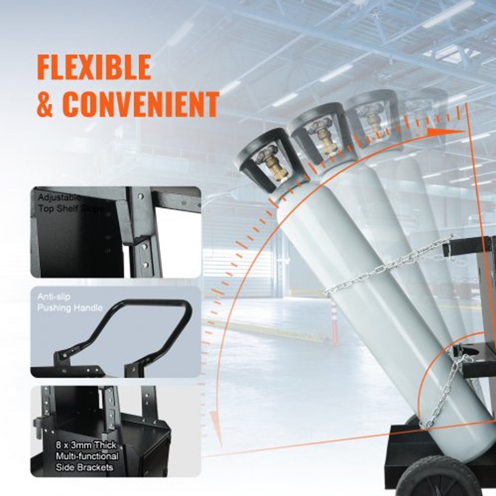 Premium Heavy Duty Welder Cart with Lockable Cabinet & 360° Swivel Wheels