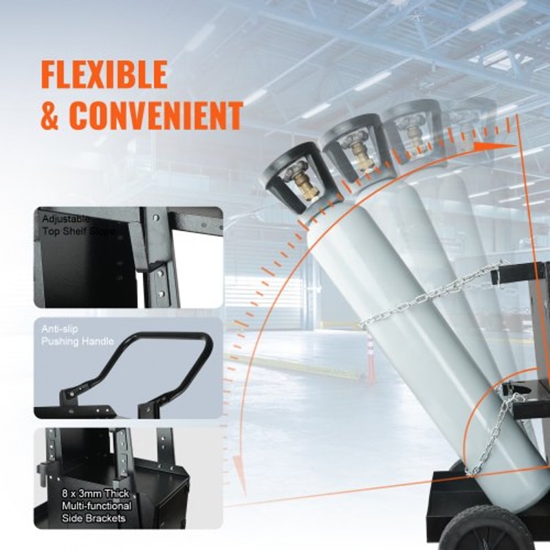 Premium Heavy Duty Welder Cart with Lockable Cabinet & 360° Swivel Wheels
