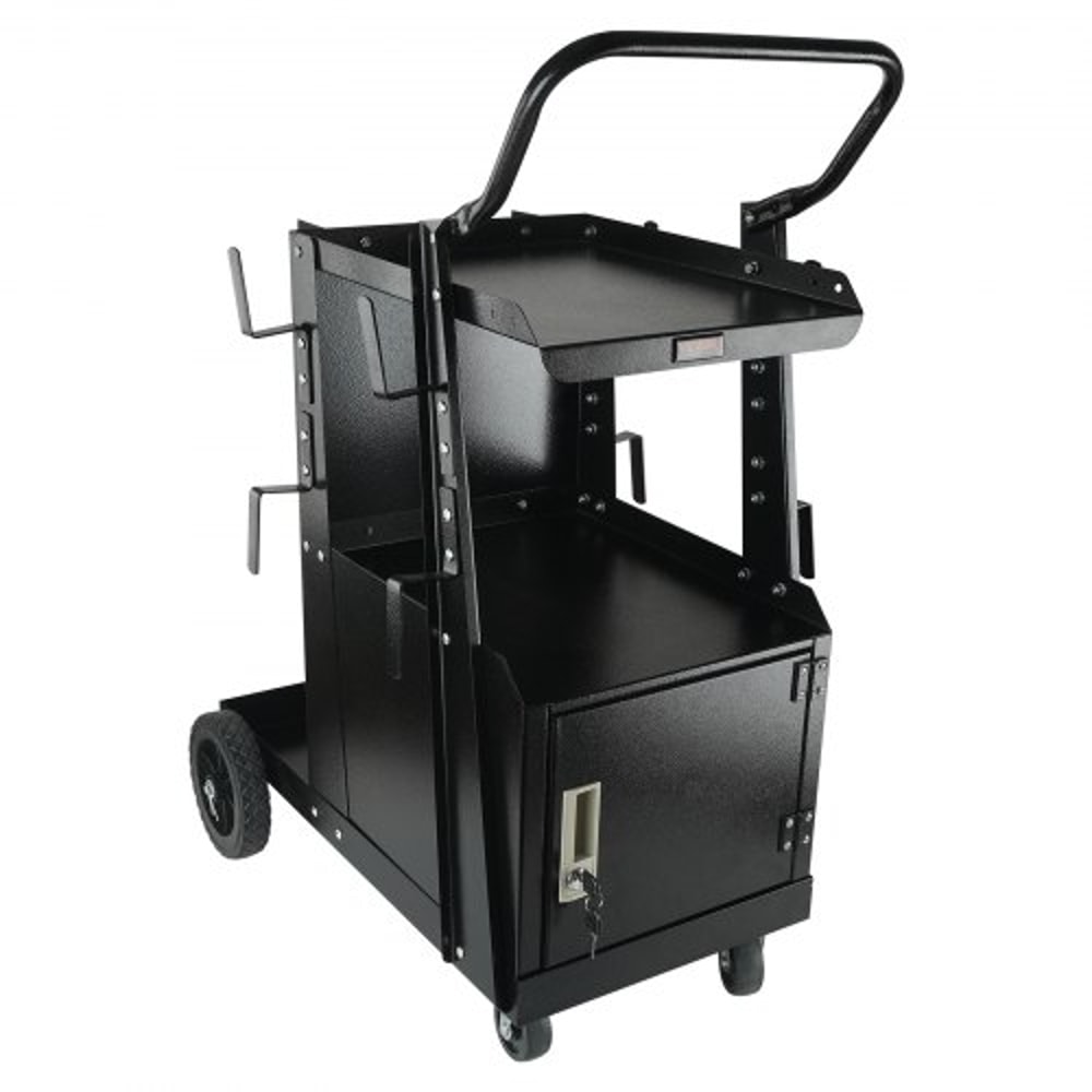 Premium Heavy Duty Welder Cart with Lockable Cabinet & 360° Swivel Wheels