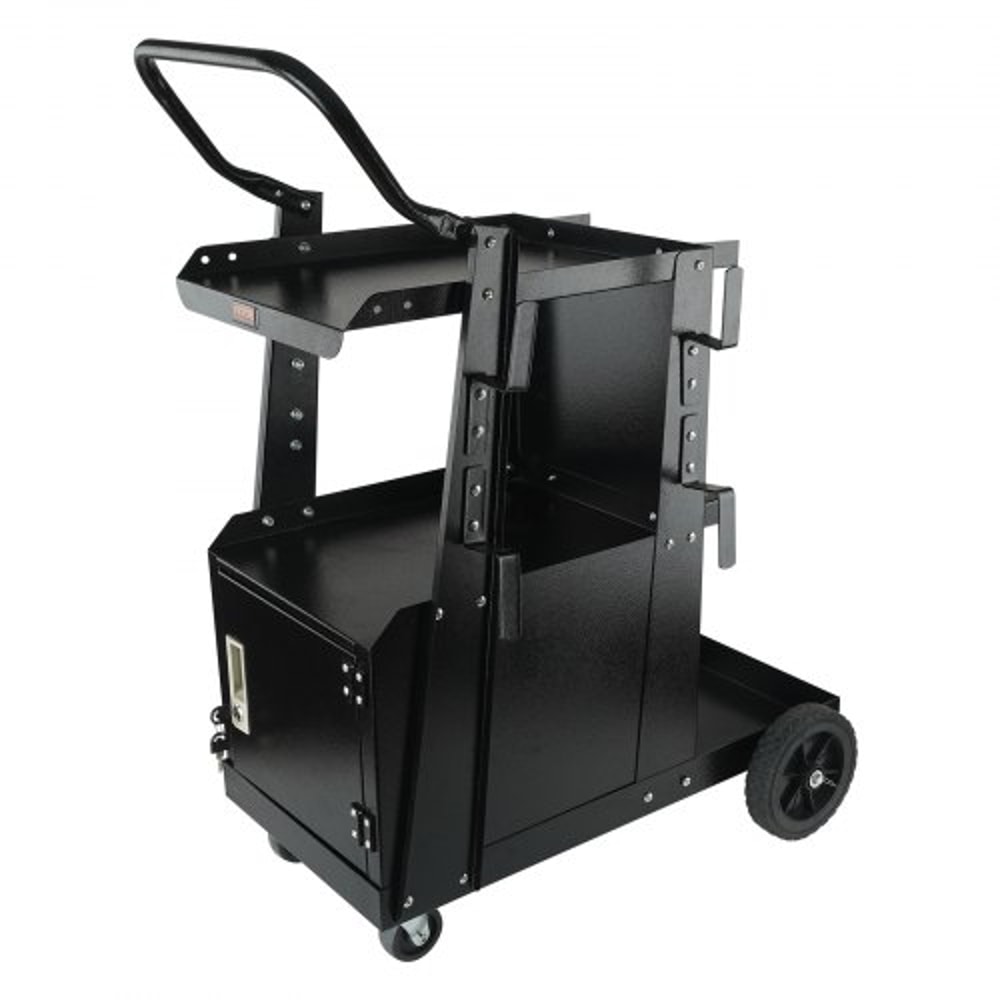 Premium Heavy Duty Welder Cart with Lockable Cabinet & 360° Swivel Wheels