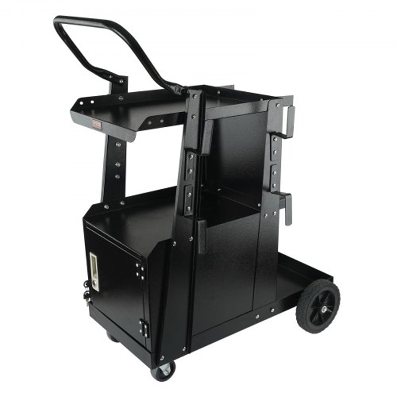 Premium Heavy Duty Welder Cart with Lockable Cabinet & 360° Swivel Wheels