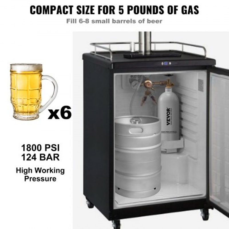 5lb CO2 Tank Heavy Duty Aluminum CO2 Cylinder With CGA320 Valve 3