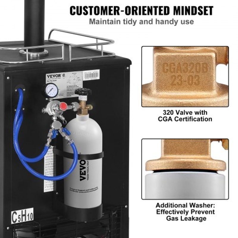 5lb CO2 Tank Heavy Duty Aluminum CO2 Cylinder With CGA320 Valve 5