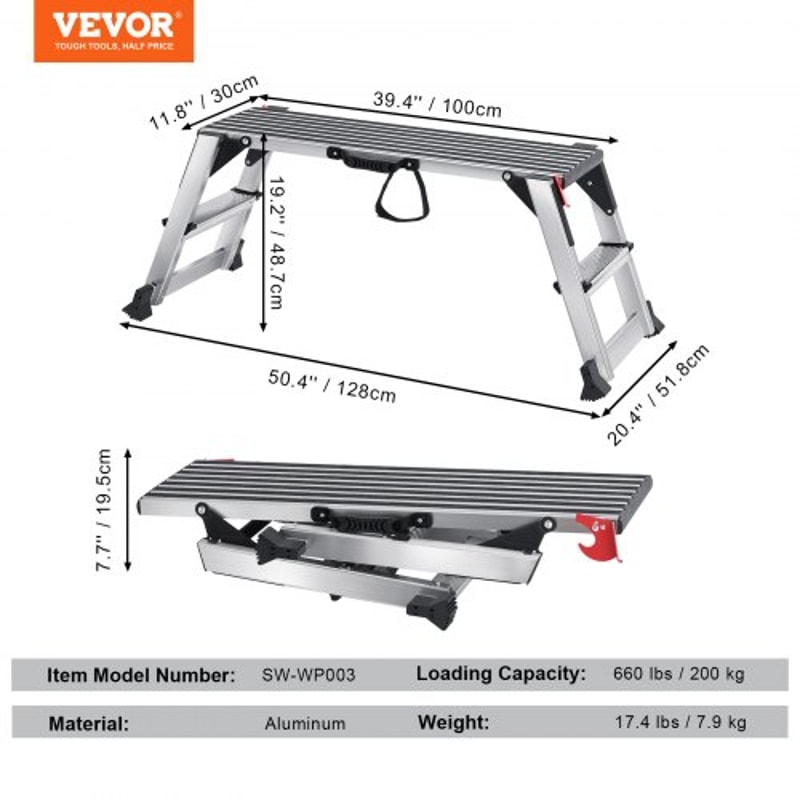 Heavy Duty Folding Aluminum Work Platform With 660lb Load Capacity 7