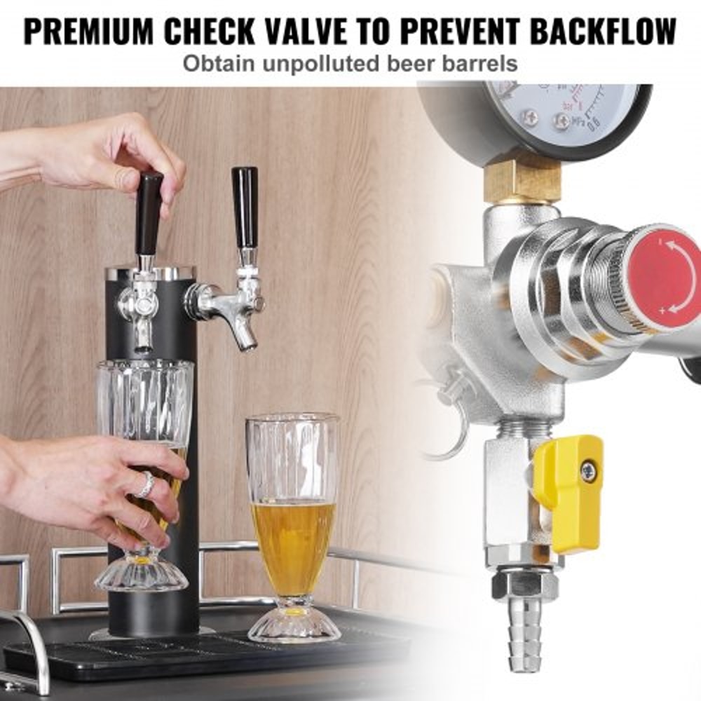CGA320 CO2 Draft Beer Regulator Gauge With Dual PSI Dials 5