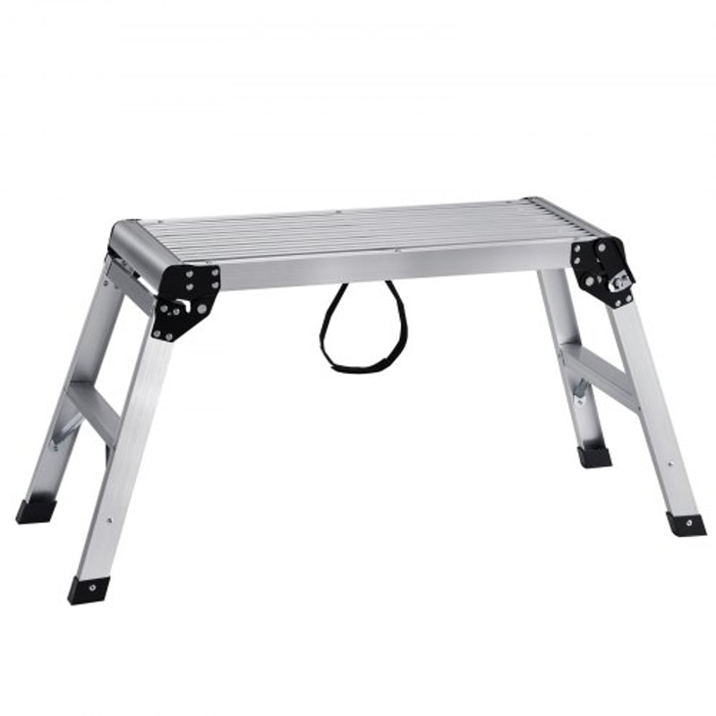 Folding Work Platform 330 Lbs Capacity Aluminum Step Stool Bench 0