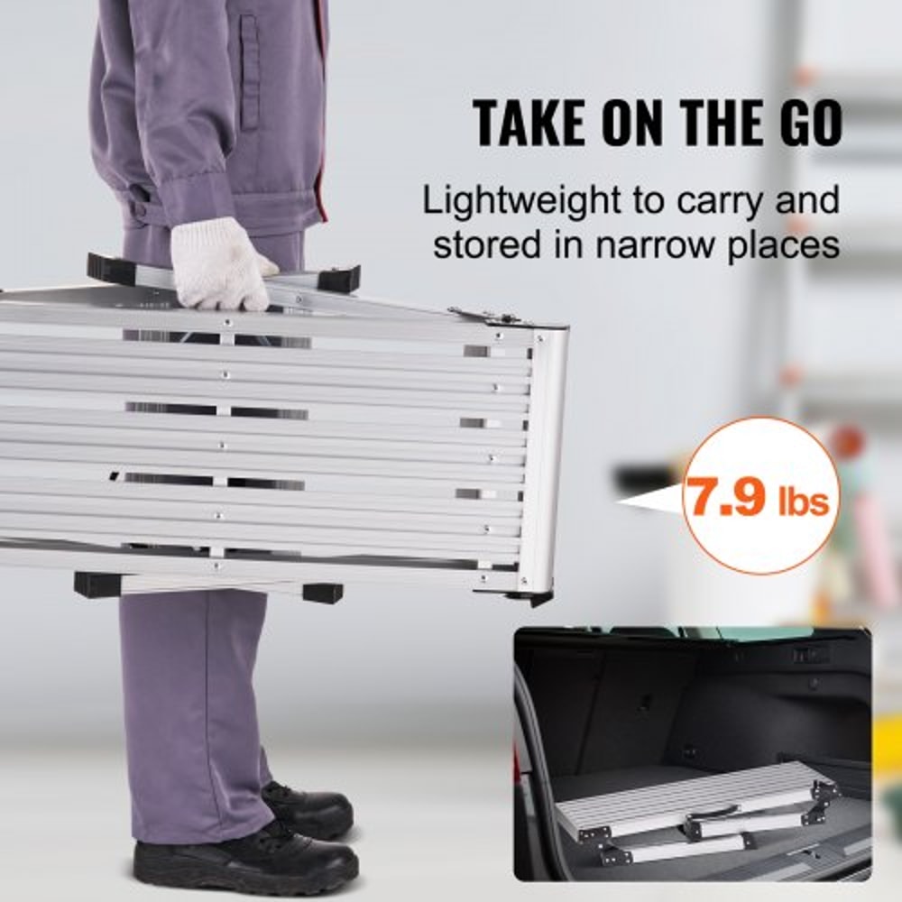 Folding Work Platform 330 Lbs Capacity Aluminum Step Stool Bench 3