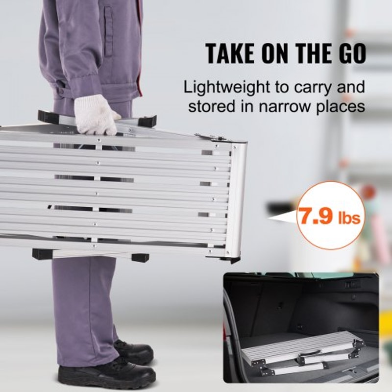 Folding Work Platform 330 Lbs Capacity Aluminum Step Stool Bench 3