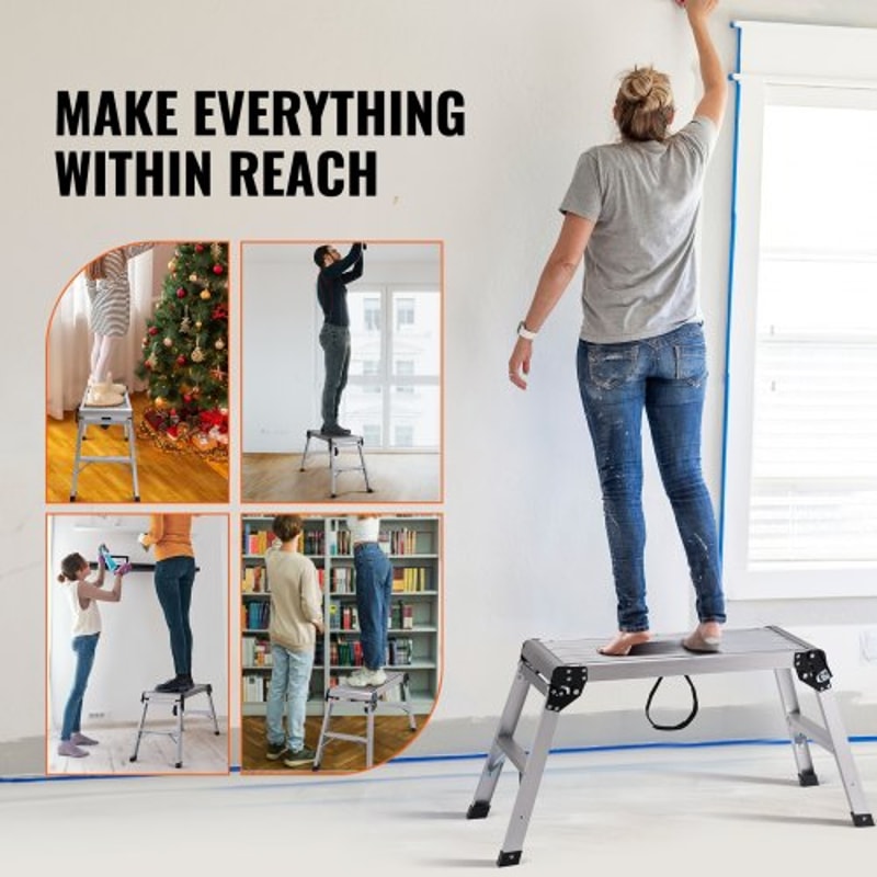 Folding Work Platform 330 Lbs Capacity Aluminum Step Stool Bench 5