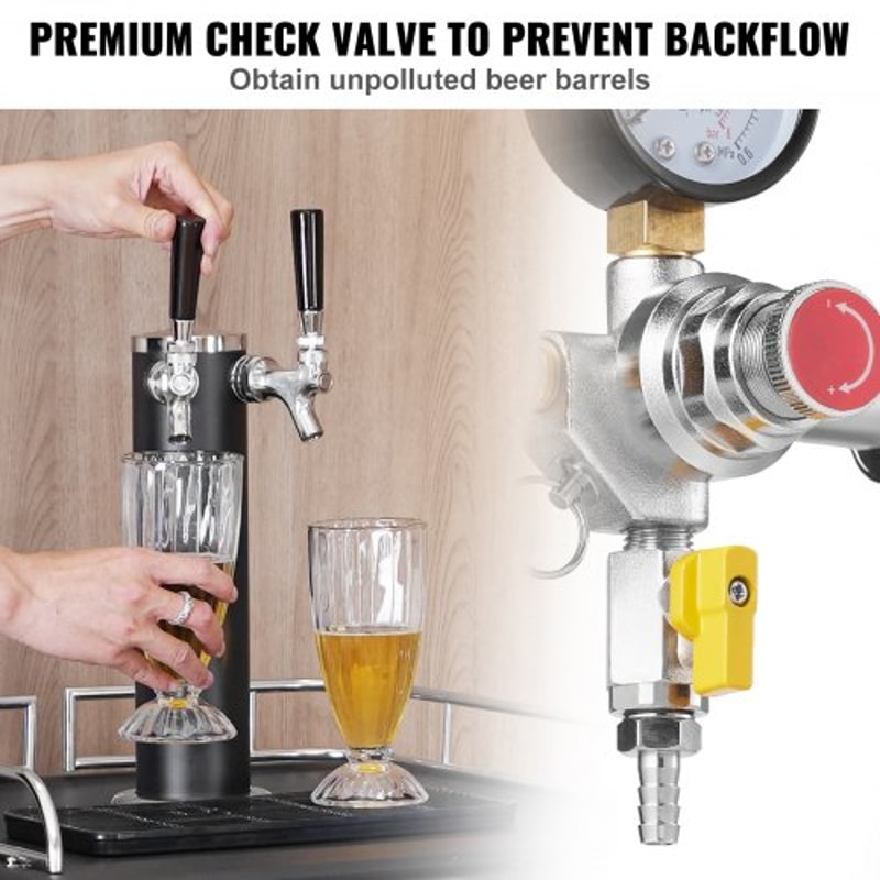 Premium Draft Beer CO2 Regulator With Triple Gauges CGA320 Fitting 5