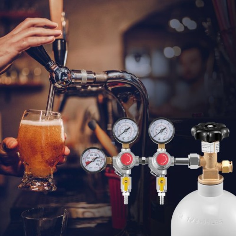 Premium Draft Beer CO2 Regulator With Triple Gauges CGA320 Fitting 6