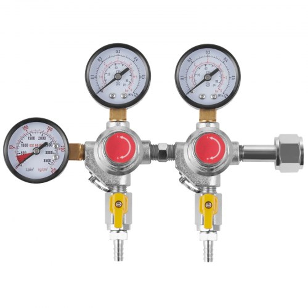 Premium Draft Beer CO2 Regulator With Triple Gauges CGA320 Fitting 7