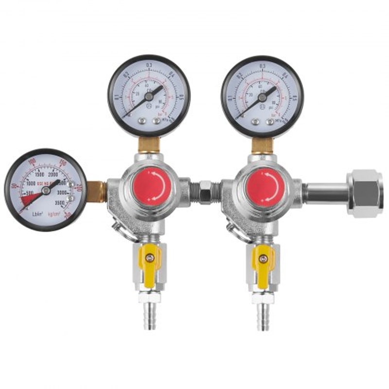 Premium Draft Beer CO2 Regulator With Triple Gauges CGA320 Fitting 7