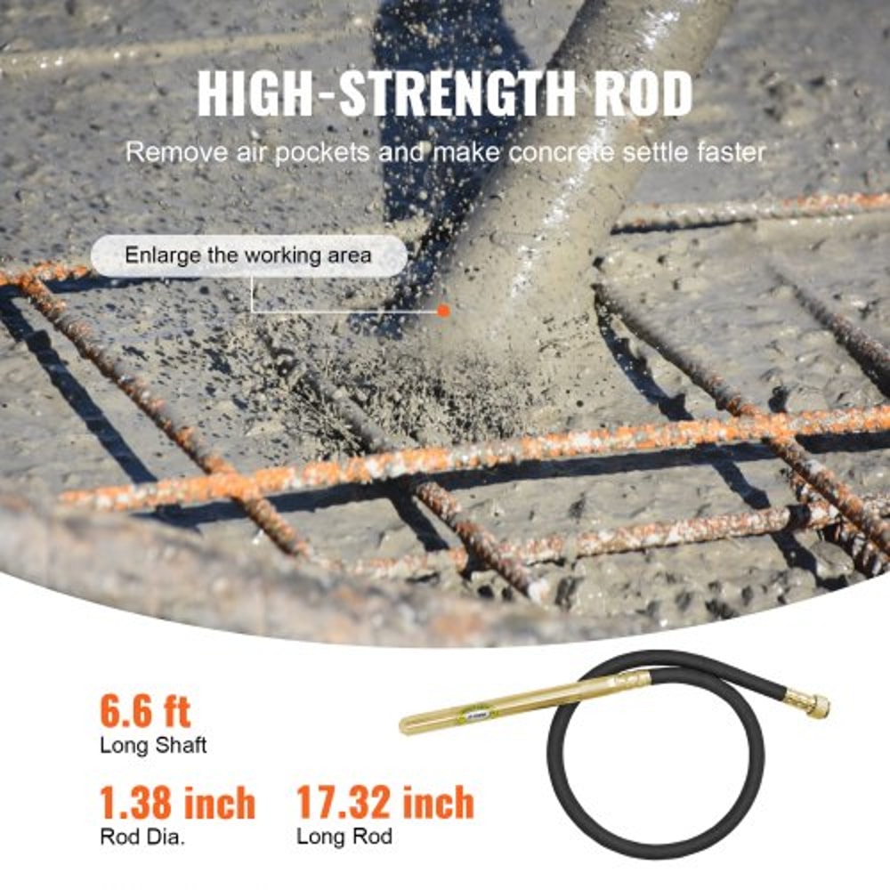 Premium Handheld Electric Concrete Vibrator 800W High Frequency Compaction Tool 2