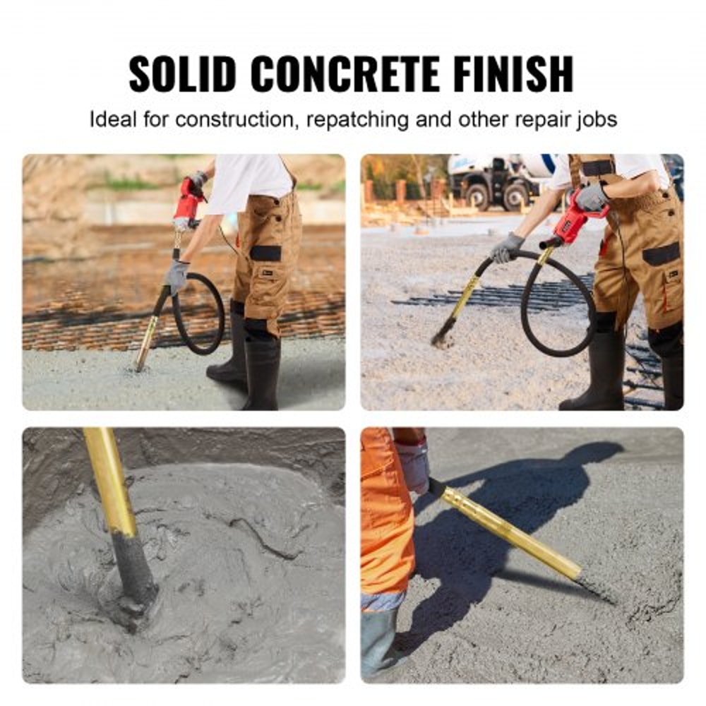Premium Handheld Electric Concrete Vibrator 800W High Frequency Compaction Tool 5