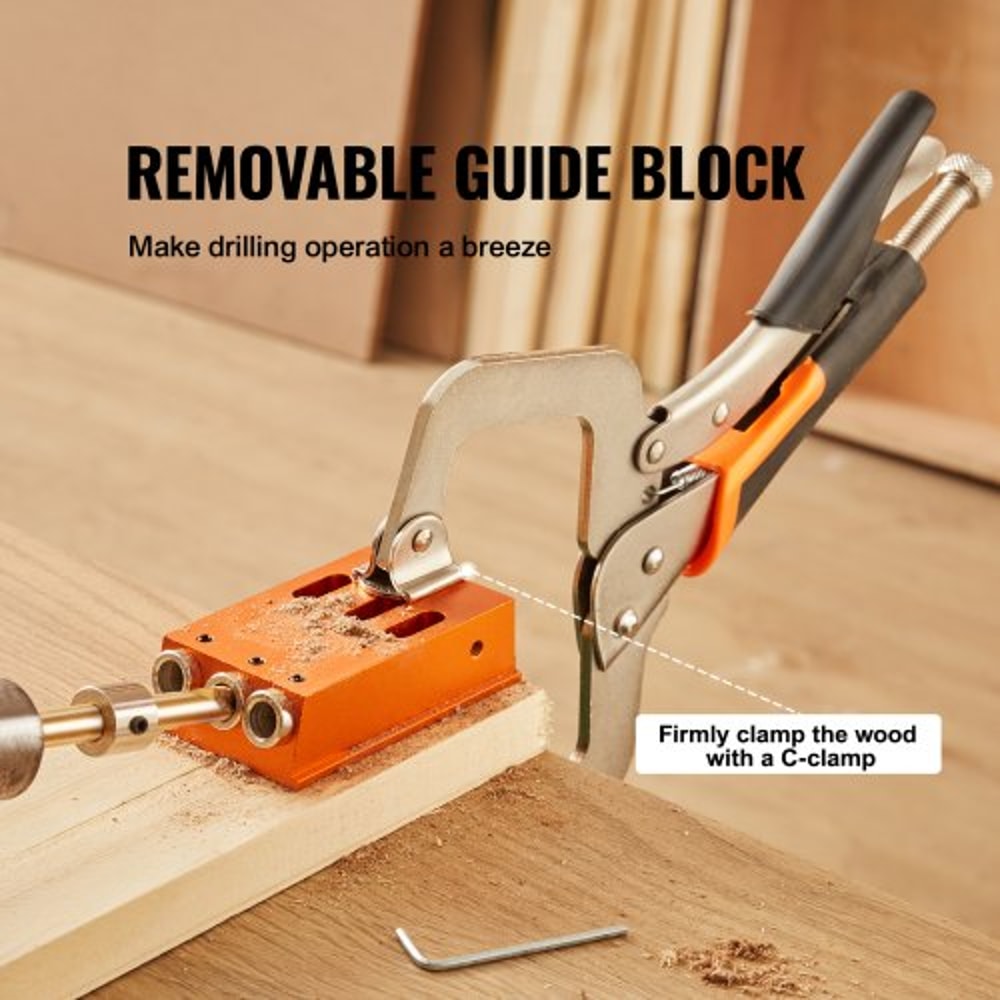 Premium Adjustable Pocket Hole Jig Joinery Kit With C Clamp Accessories 4