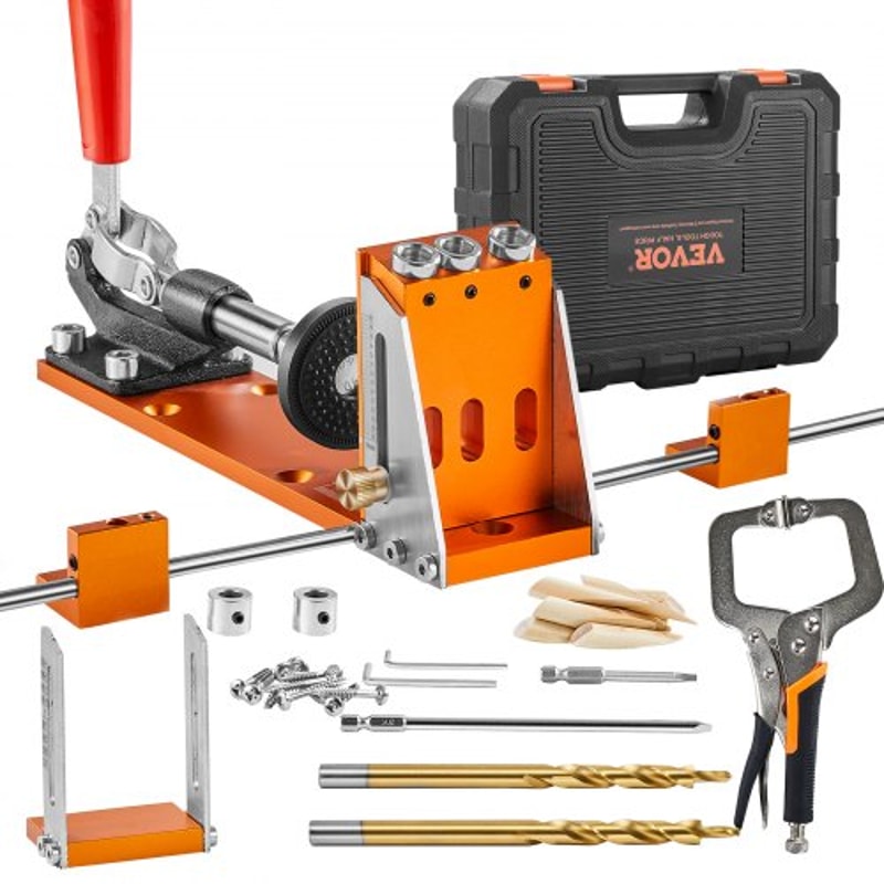 Premium Adjustable Pocket Hole Jig Joinery Kit With C Clamp Accessories 7