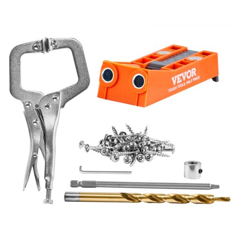Premium Adjustable Pocket Hole Jig Kit With Clamp Accessories For Precision Woodworking 0