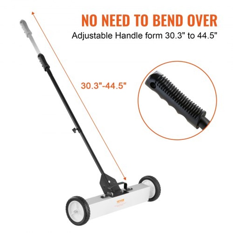 Premium Heavy Duty Rolling Magnetic Sweeper With Wheels Adjustable Handle 4