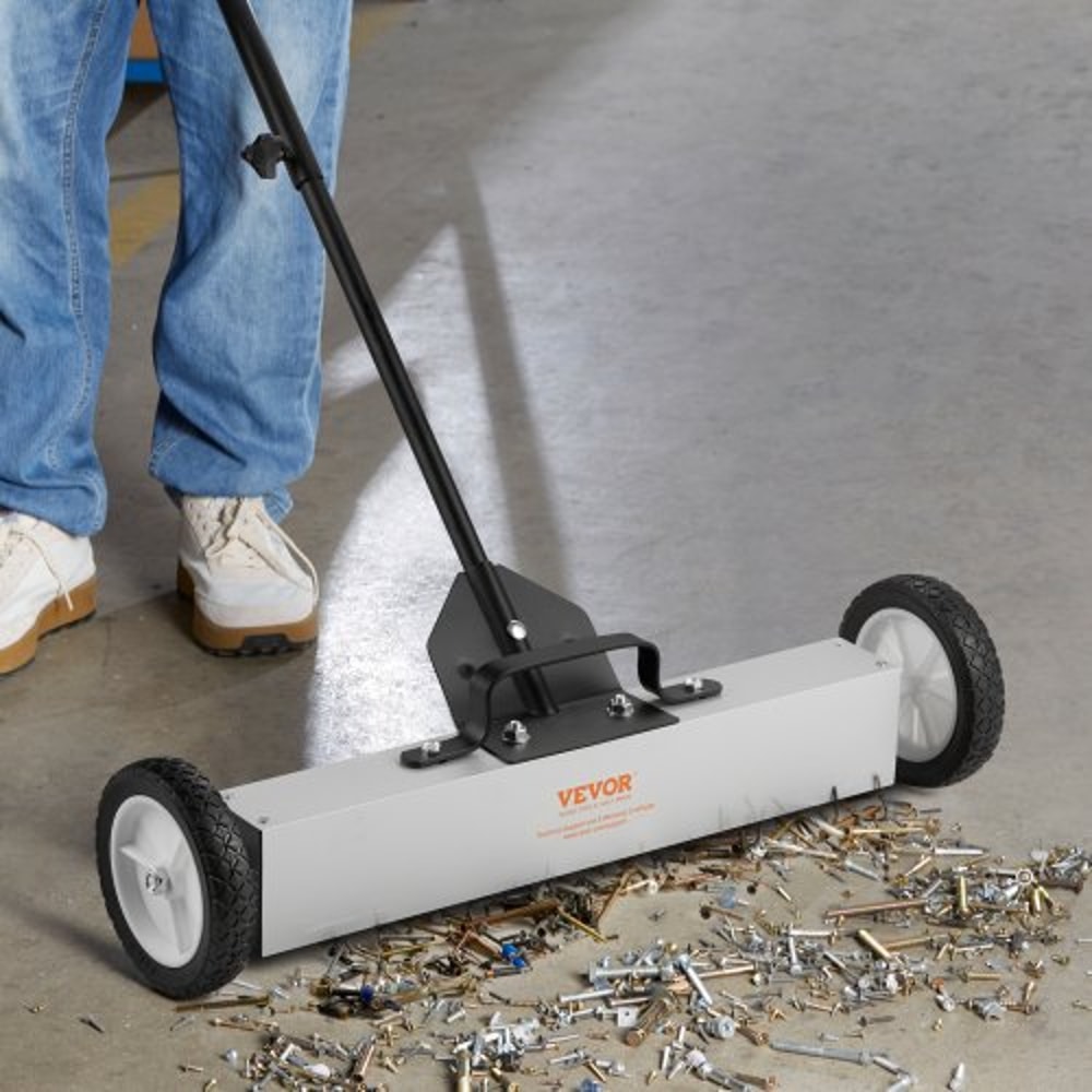 Premium Heavy Duty Rolling Magnetic Sweeper With Wheels Adjustable Handle 6